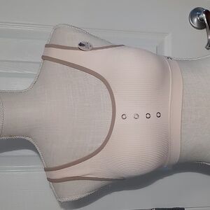 Lucky Brand Ribbed Seamless Comfort Bra Size Large Cream/Tan